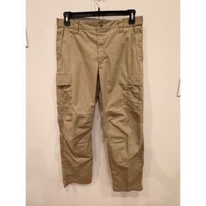 Vertex Men's Cargo Work Pants 34x34 Khaki Ripstop Utility – Small Stain on Knee